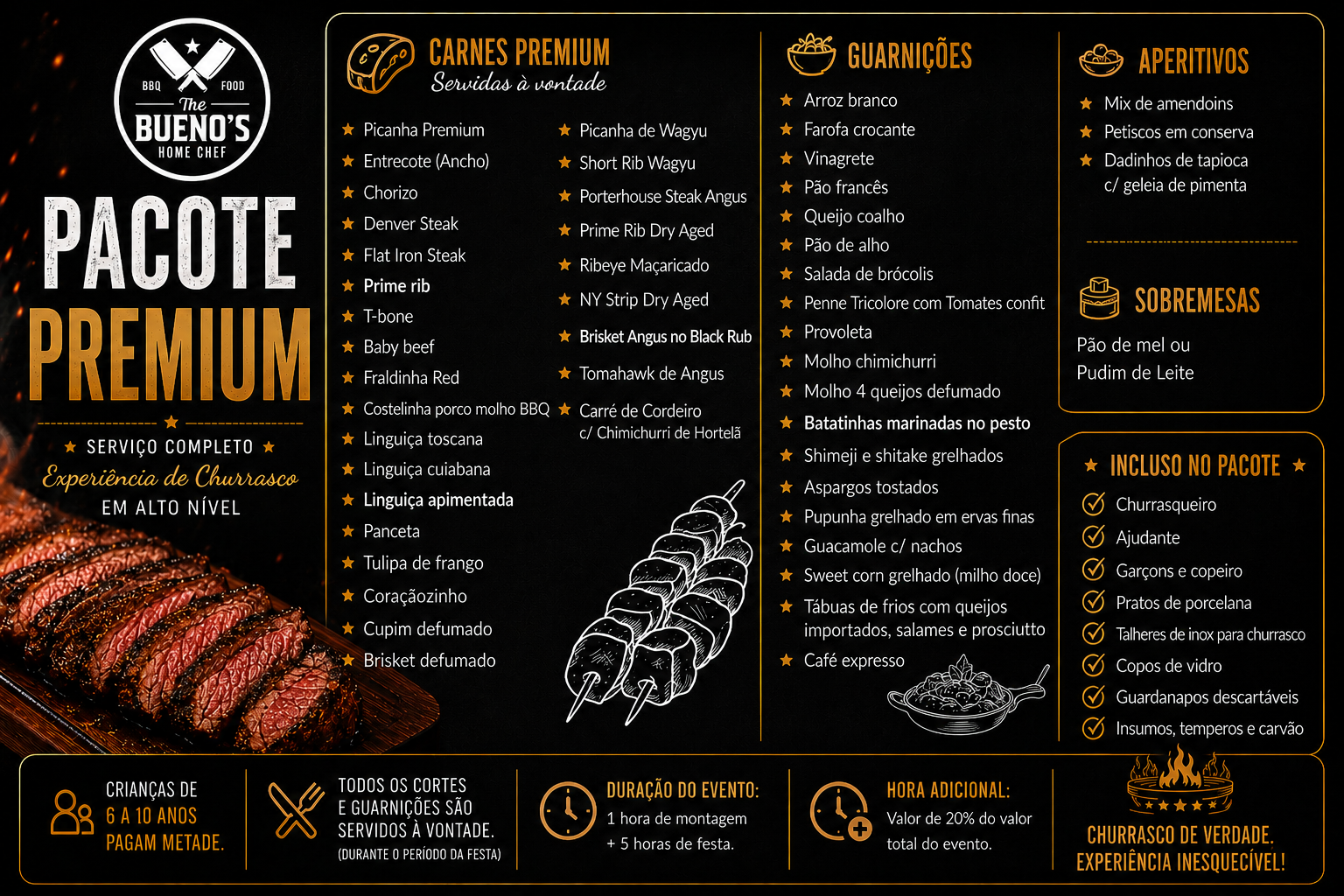 Cardápio Experiência Premium