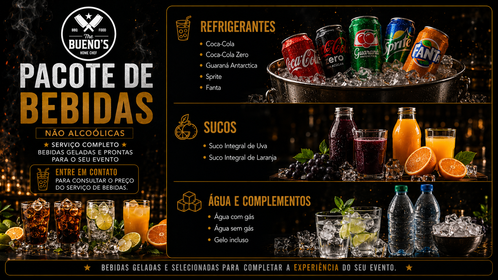 Cardápio Bebidas Não Alcoólicas